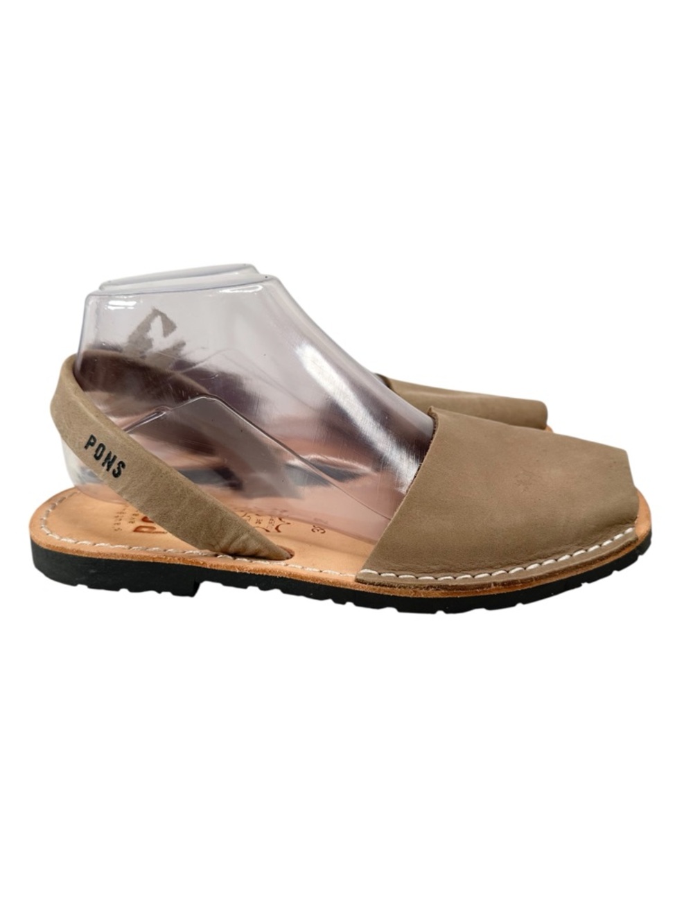 Pons Avarcas Leather Sandals Taupe Menorca Spain Slingback Resortwear 38